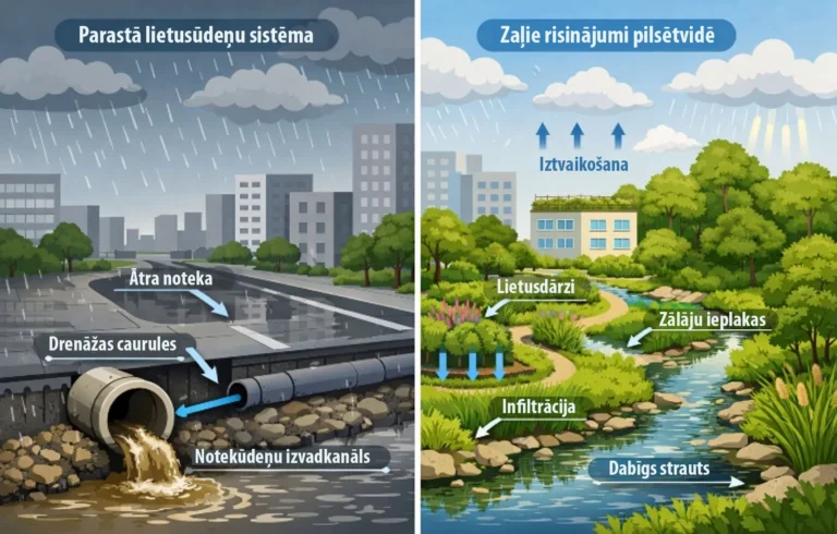 Jelgava maina pieeju: lietus ūdens kļūs par resursu, nevis plūdu draudu