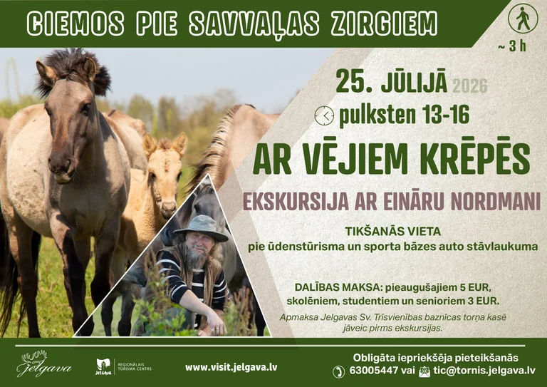 “Ar vējiem krēpēs” Jelgavā: ekskursija par 2 eiro: praktiskā informācija