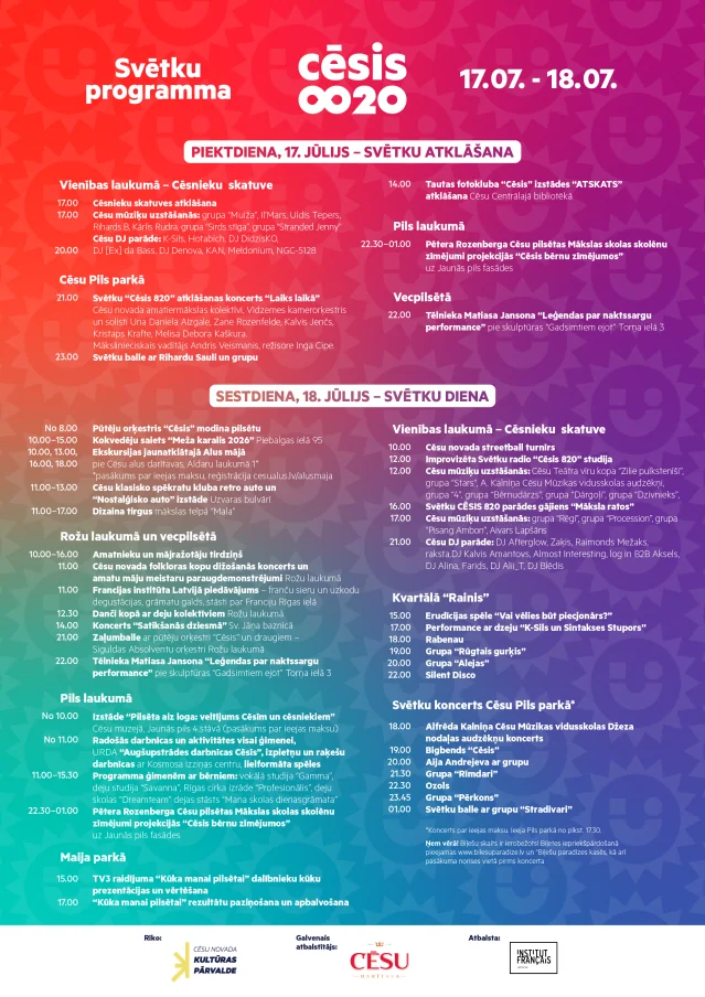 Cēsīs “Cēsis 820” svinēs divas dienas: programma un biļetes
