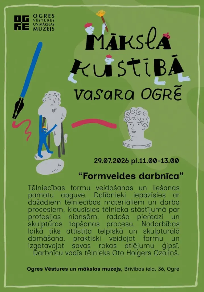 “Formveides darbnīca” Ogrē: rokas atlējums par 3 eiro