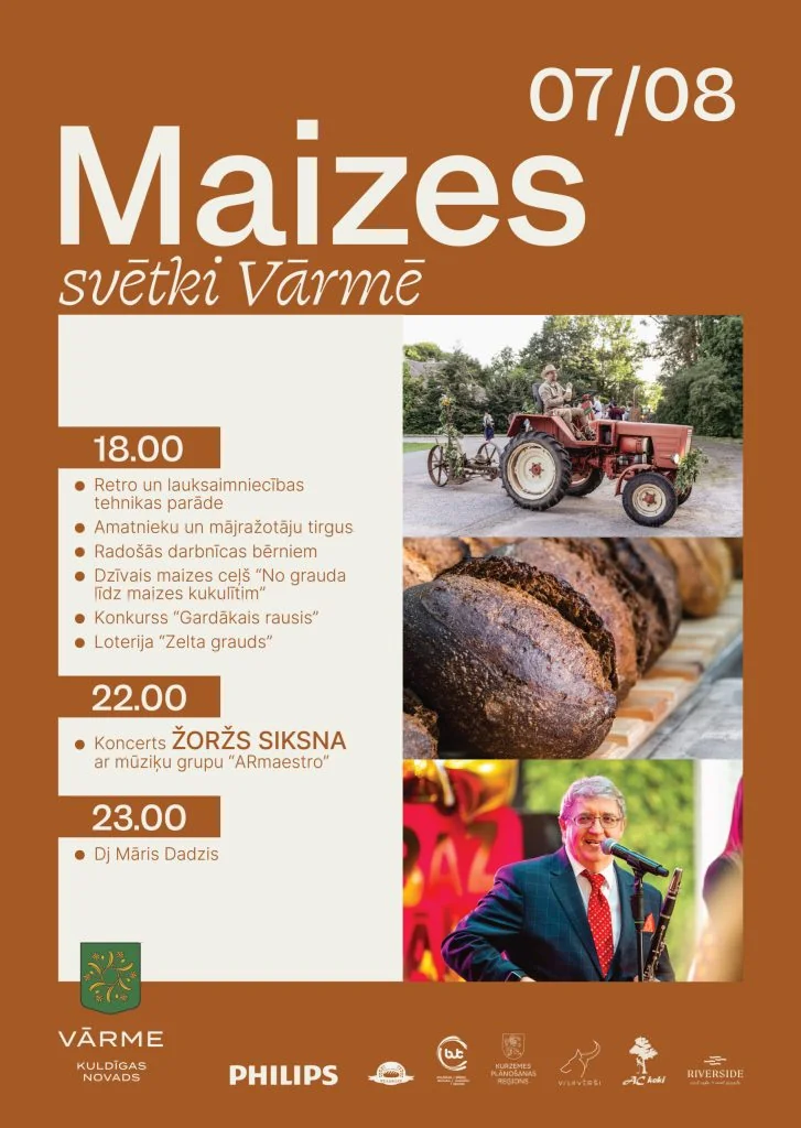 Kuldīgas pusē 7. augustā notiks Maizes svētki Vārmē