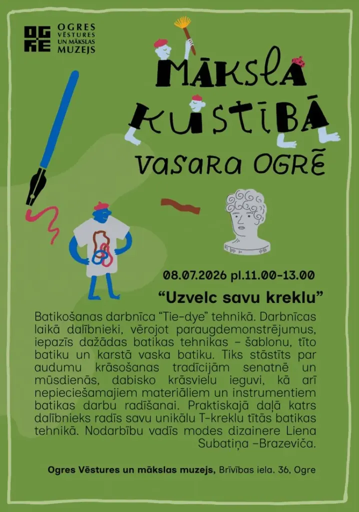 Ogrē 8. jūlijā varēs izveidot savu tie-dye kreklu