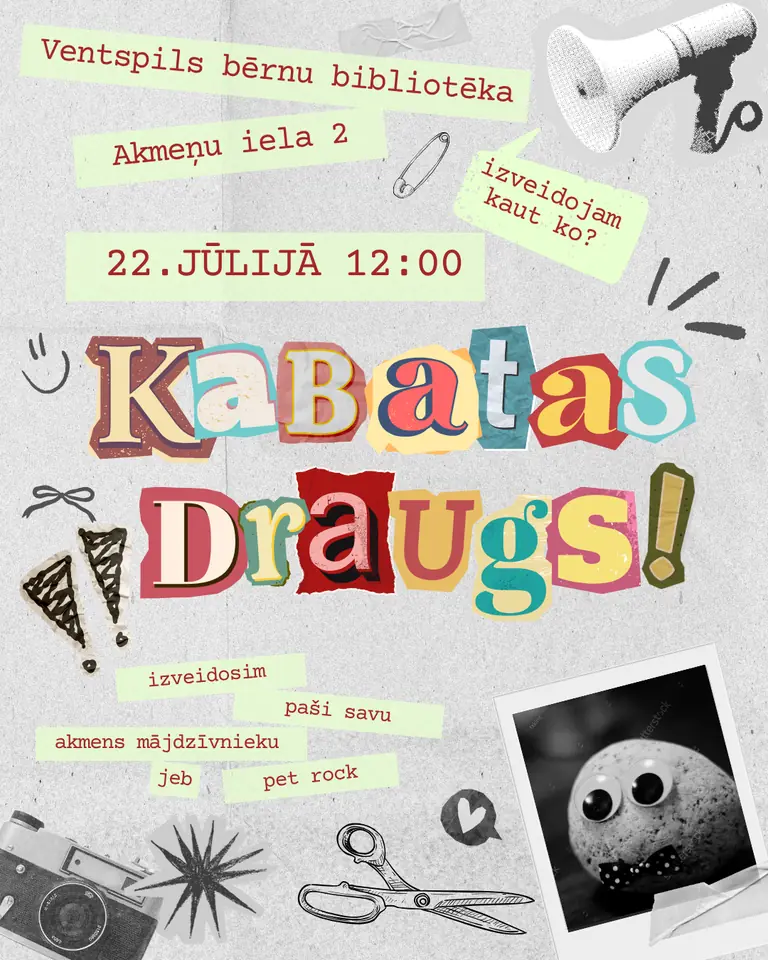 Ventspilī 22. jūlijā bērni radīs savu “kabatas draugu”