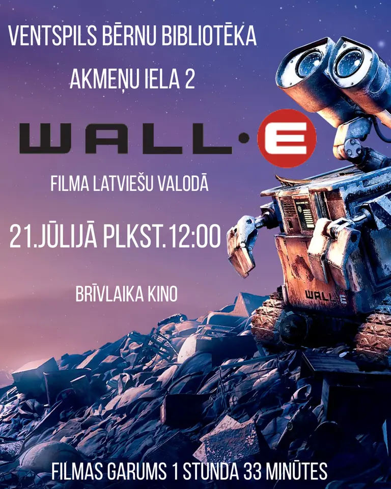 Ventspilī bezmaksas vasaras kino: 21. jūlijā “Vall-e”