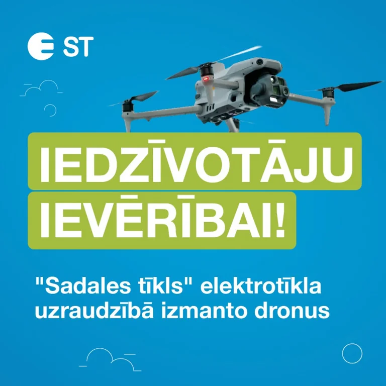 Cēsīs virs elektrolīnijām manīs dronus un helikopterus